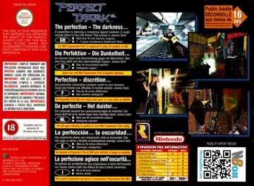 Perfect Dark (Europe) (Debug Version) (2000-04-26) box cover back